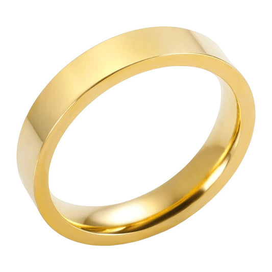 Aliança Polonesa Quadrada Casamento Perfeito Banhado em Ouro 18K